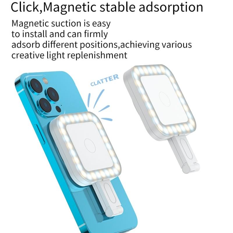 Portable Magnetic Selfie Light for Live Streaming and Skin Beauty - White 8