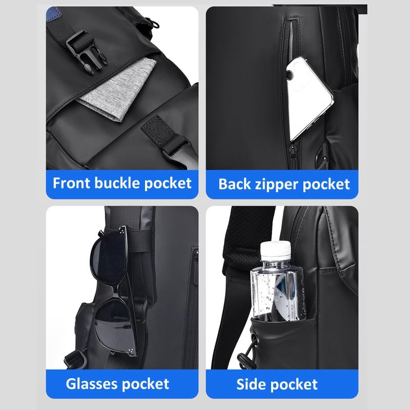 Lightweight Waterproof Men Chest Bag Cycling Shoulder Bag - Grey 8