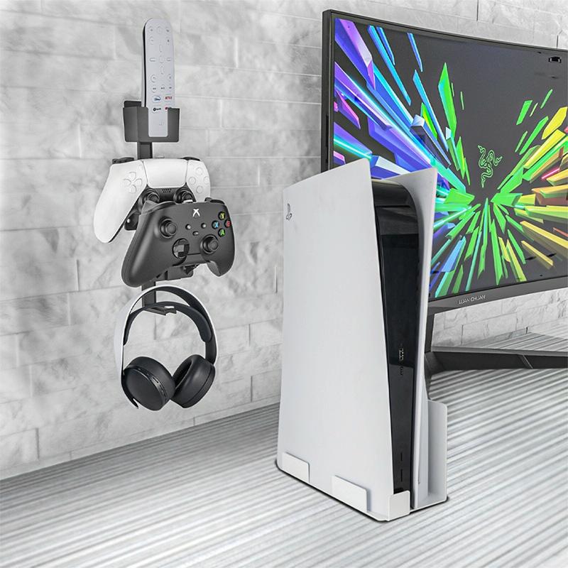 Multi-platform Earphone Wall Hook with Remote Control for Gaming Consoles - Black 7