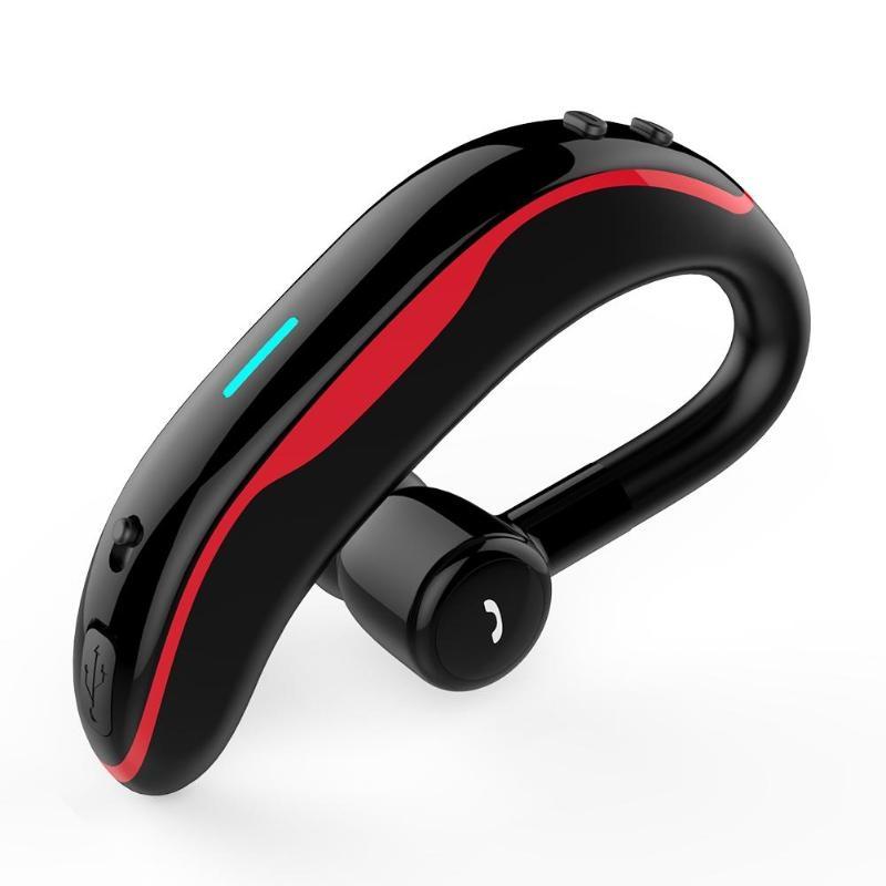 Wireless Ear-hook Bluetooth Earphone with Mic - Car Handsfree - Black Red
