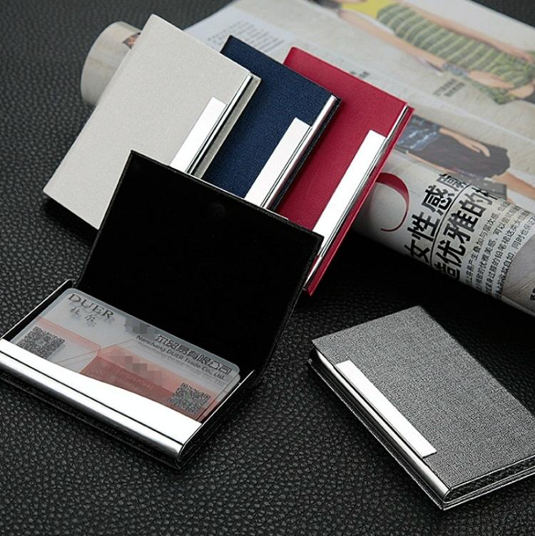Stainless Steel Card Holder Sleek Business Accessory - Blue 6
