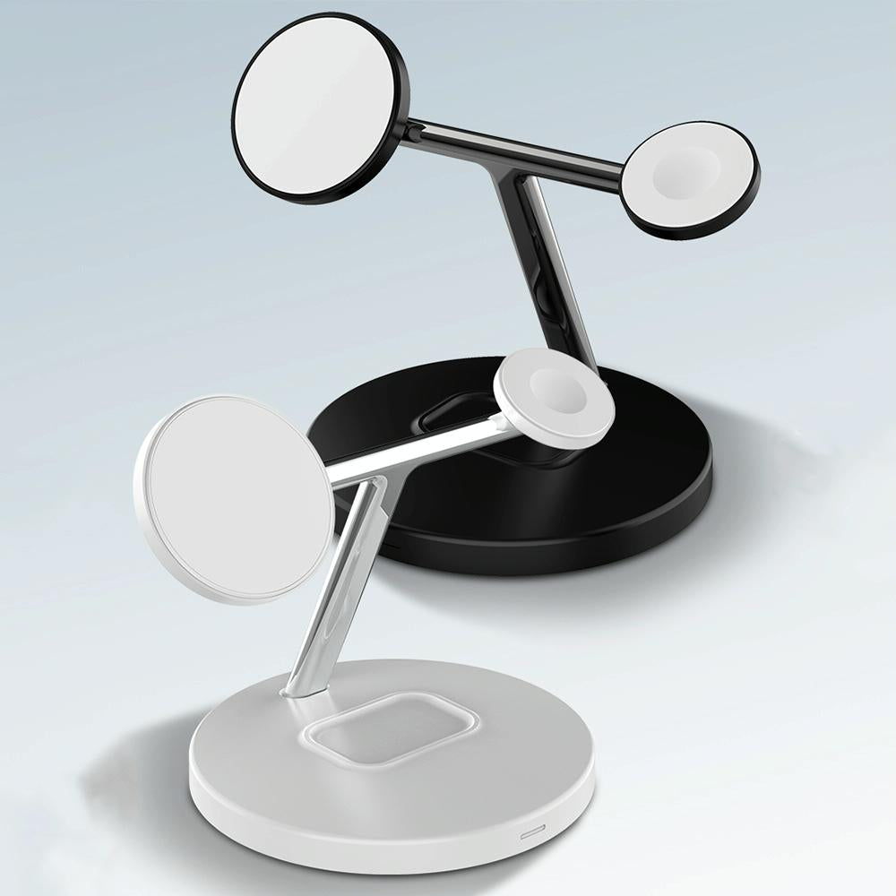3 In 1 Magnetic Wireless Charger For Mobile Devices - White 9