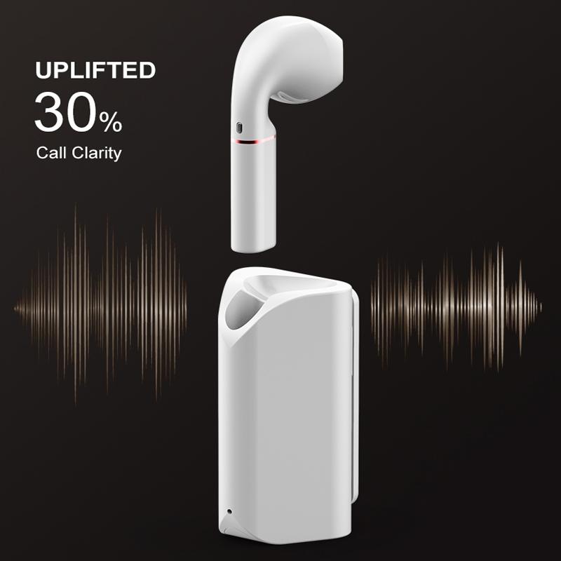 Mini Wireless Bluetooth Car Earphone with Mic - Business Driving - White 7