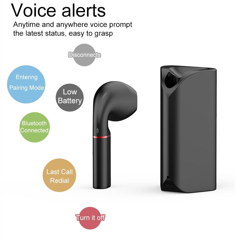 Mini Wireless Bluetooth Car Earphone with Mic - Business Driving - White 10