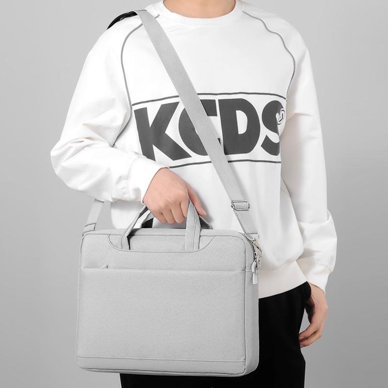 Thickened Airbag Laptop Messenger Bag - 14.1 Inches Black 7