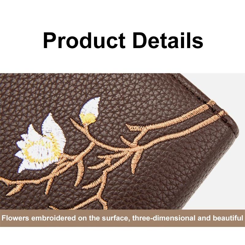 Large Capacity Semicircular Embroidery Id Card Holder - Pink 5