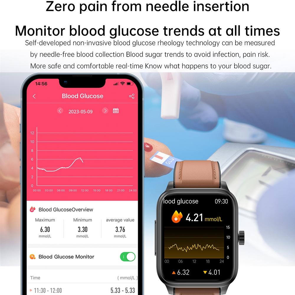 1.91 Inch Ip67 Waterproof Silicone Band Smart Watch Support Ecg / Non-Invasive Blood Glucose Measurement - Blue 8