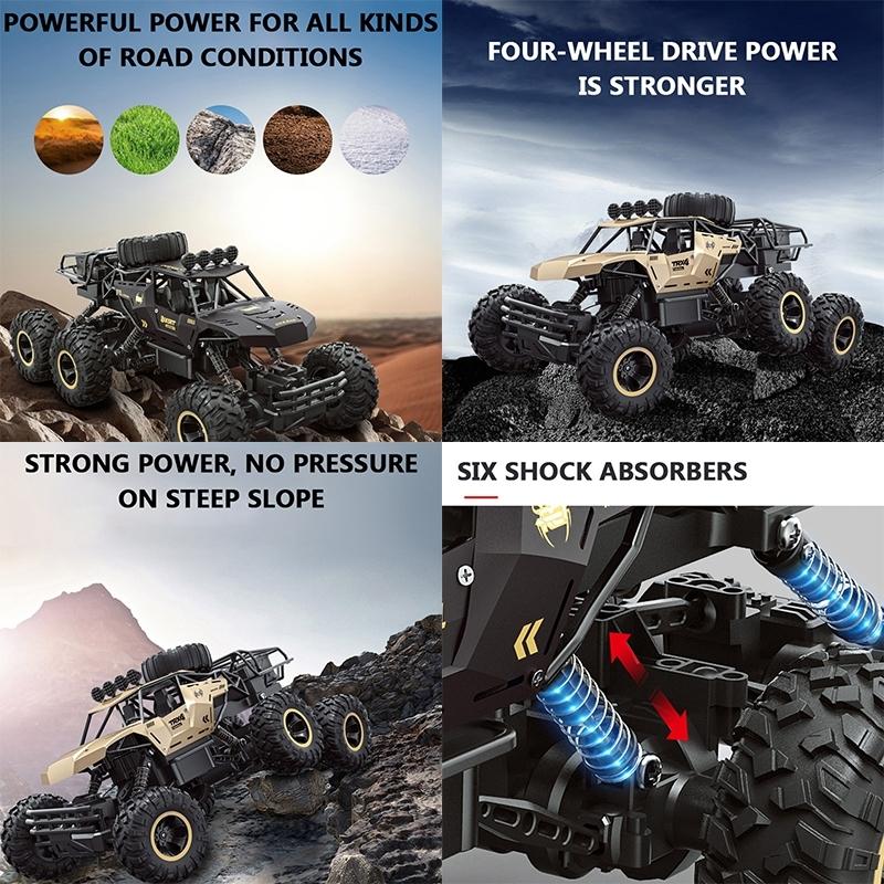 4wd Oversized Alloy Six Wheel Vehicle Rc Car - Gold 8