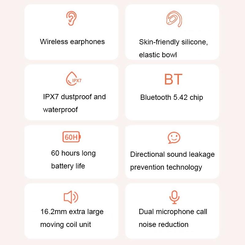 Wireless Dual-mic Bluetooth Earphones with Noise Reduction and Led Display - White 8