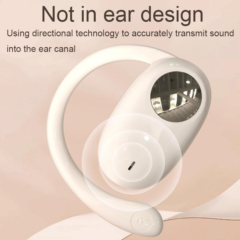 Wireless Dual-mic Bluetooth Earphones with Noise Reduction and Led Display - White 9