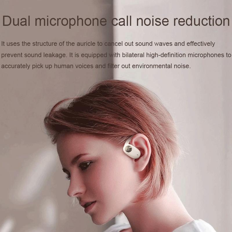 Wireless Dual-mic Bluetooth Earphones with Noise Reduction and Led Display - White 11