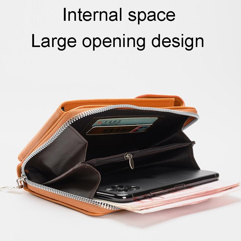 Women Crossbody Cell Phone Wallet Storage Bag - Green 6