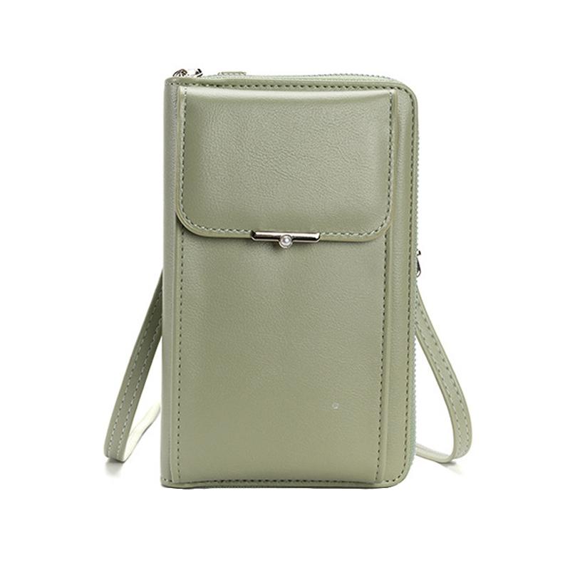 Women Crossbody Cell Phone Wallet Storage Bag - Green 10