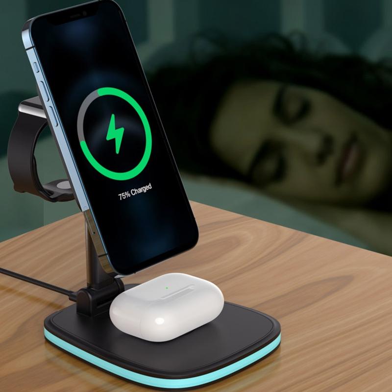 15W Multifunctional Desktop Wireless Charger - White 10