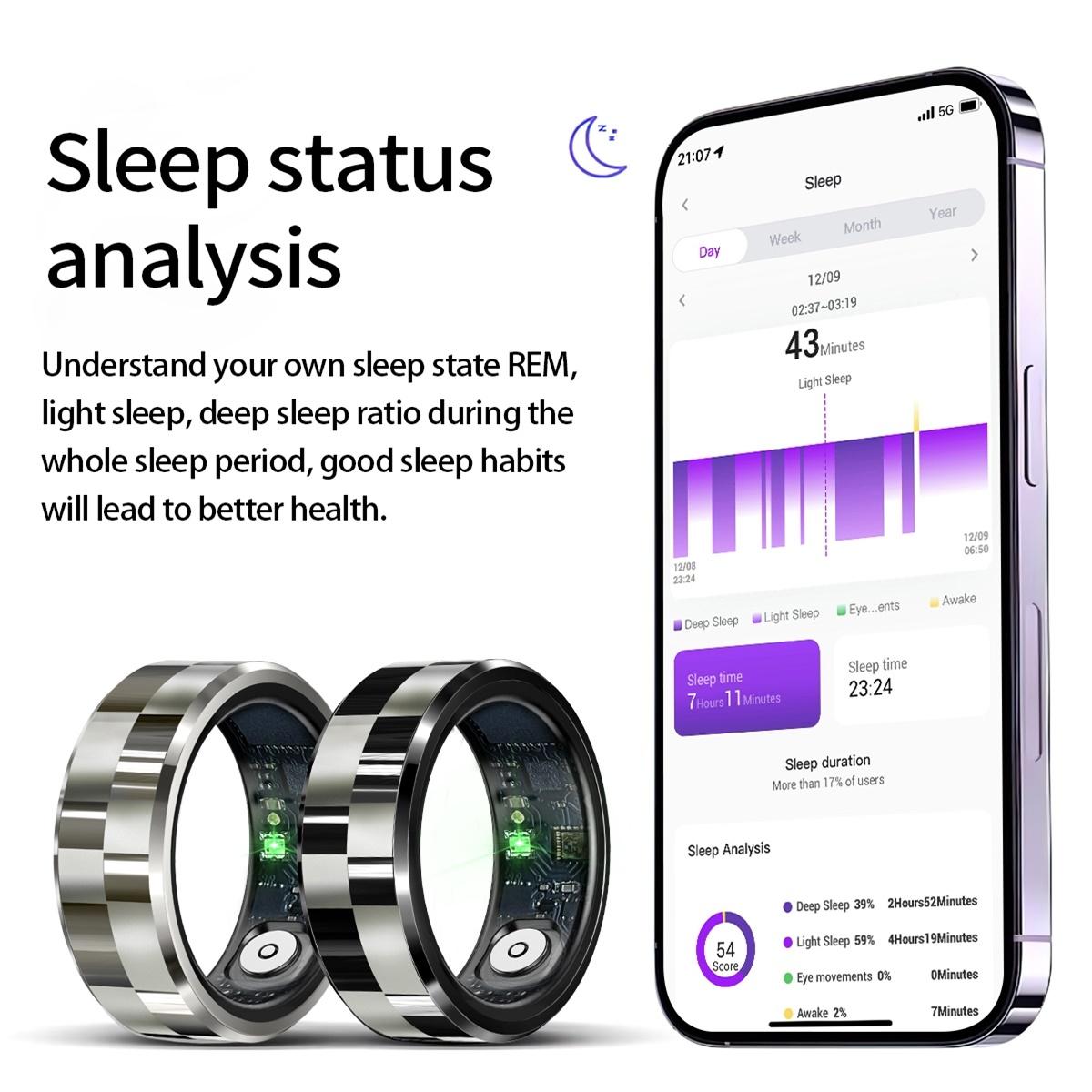 Smart Ring With Health Monitoring Gesture Control And Somatosensory Games - Size 11 - Silver 8
