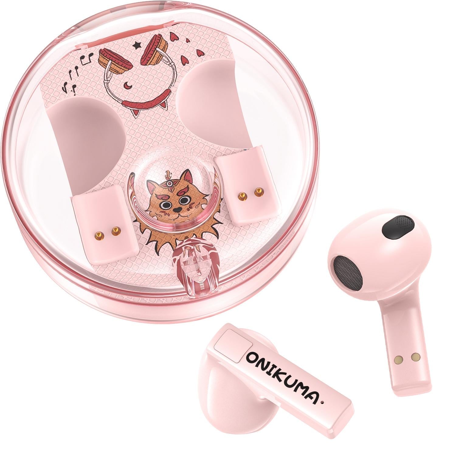 Wireless Cartoon Bluetooth Earphones - Transparent Design - White
