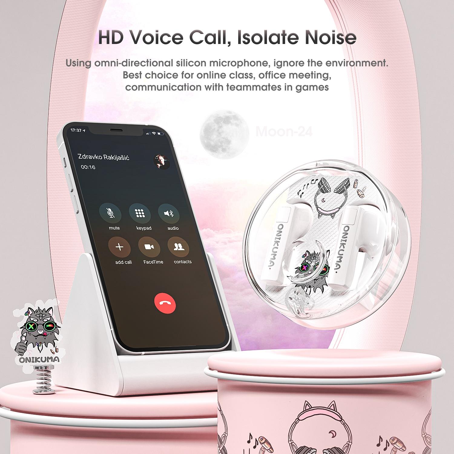 Wireless Cartoon Bluetooth Earphones - Transparent Design - White 15