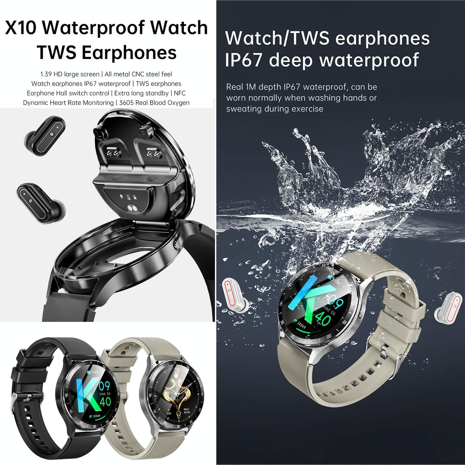 1.39 Inch Waterproof Bracelet Support Bluetooth Call / Nfc / Heart Rate - Silver 8