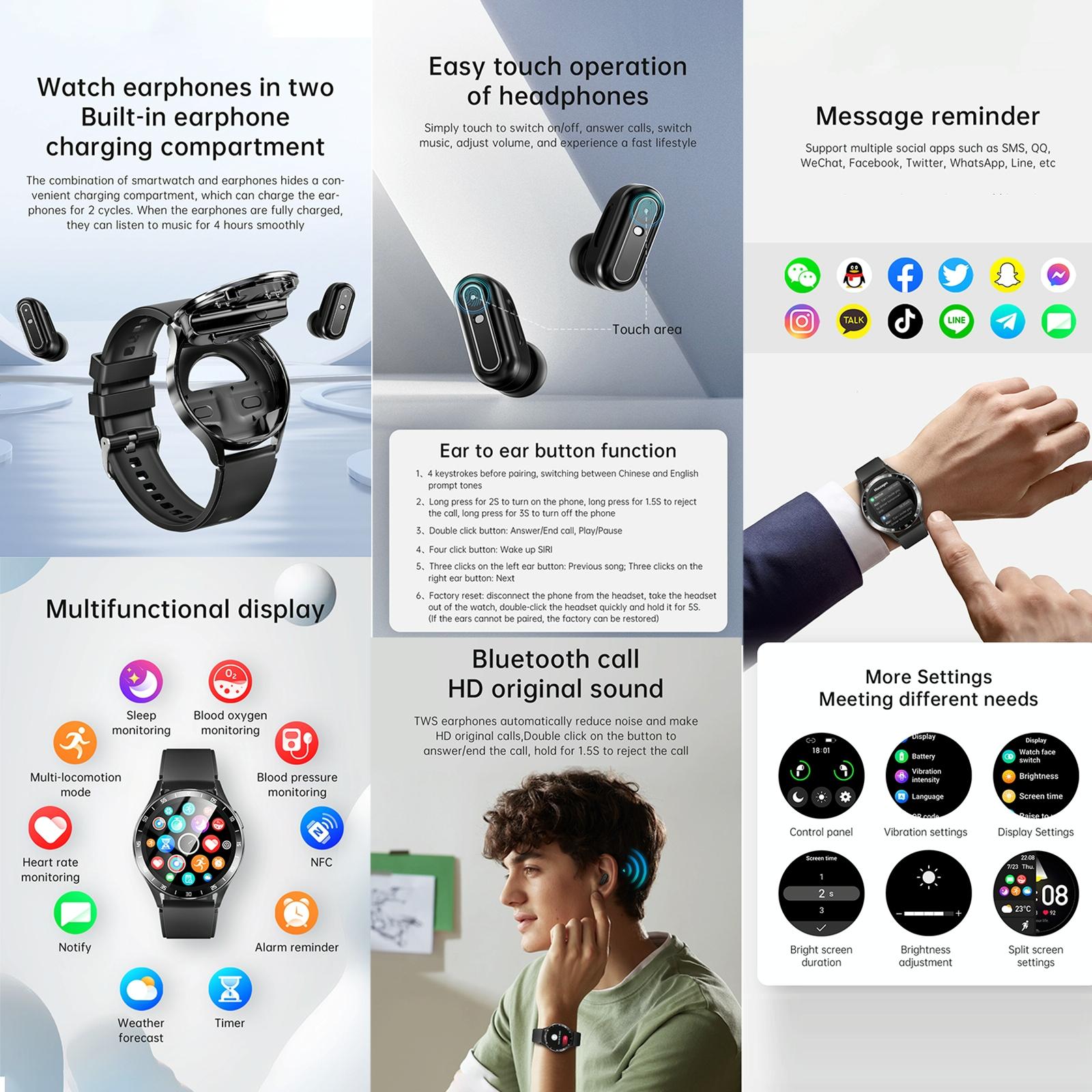 1.39 Inch Waterproof Bracelet Support Bluetooth Call / Nfc / Heart Rate - Silver 11
