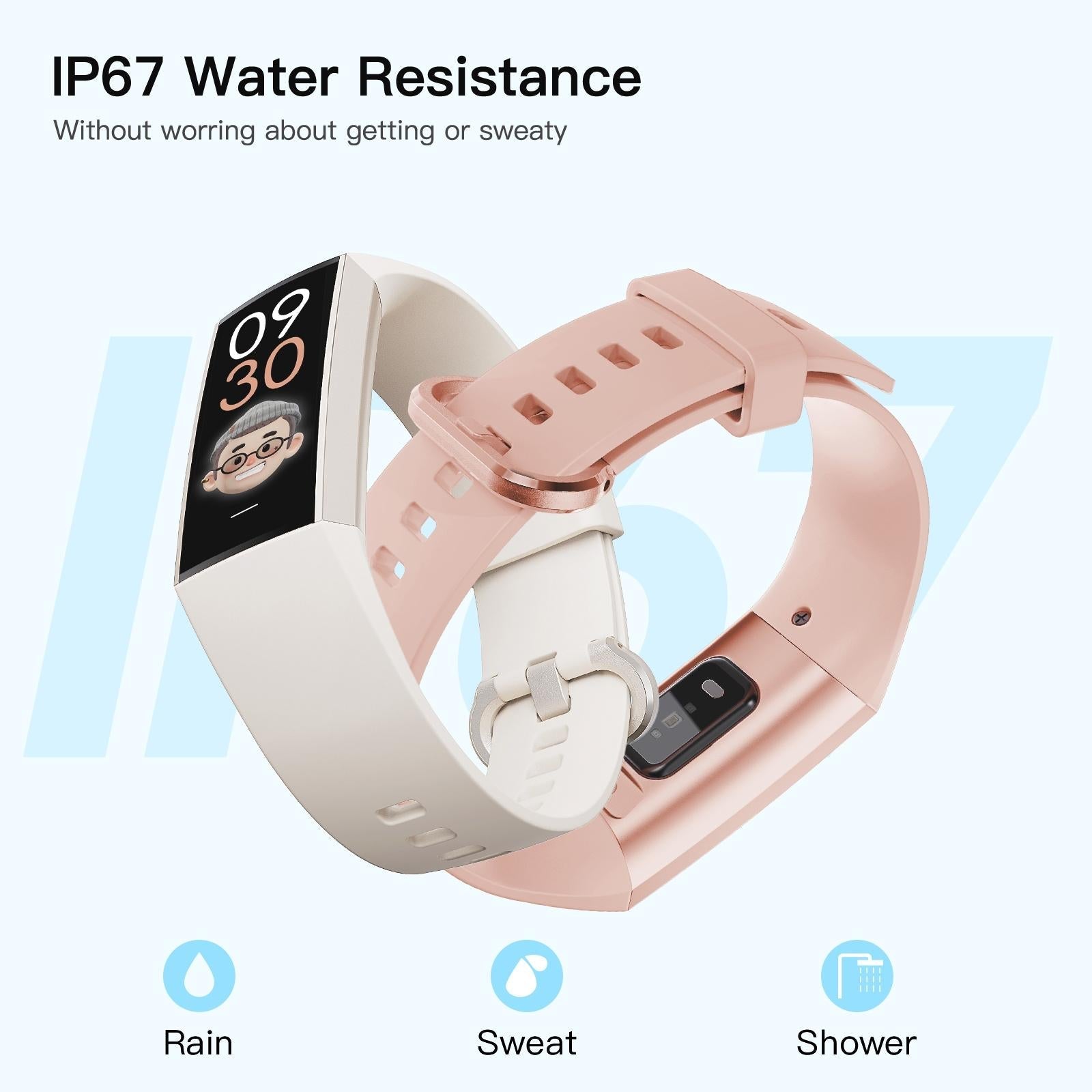 Waterproof C80 Fitness Tracker - Ip67 - Pink 13
