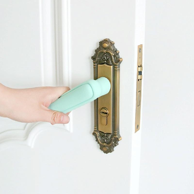 Childproof Silicone Door Handle Protector - Anti-collision Guard - Light Green 7