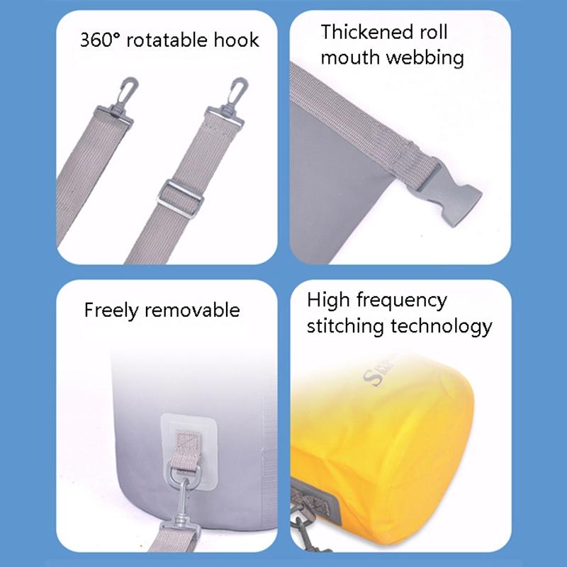 Waterproof Beach Bag For Outdoor Activities Pvc Mesh Cloth Storage Bucket For Swimming Rafting And Seaside Fun - Blue 6