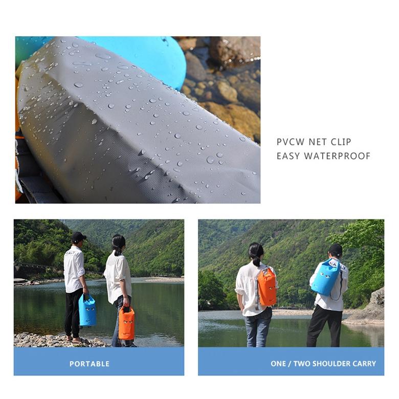Waterproof Beach Bag For Outdoor Activities Pvc Mesh Cloth Storage Bucket For Swimming Rafting And Seaside Fun - Blue 9