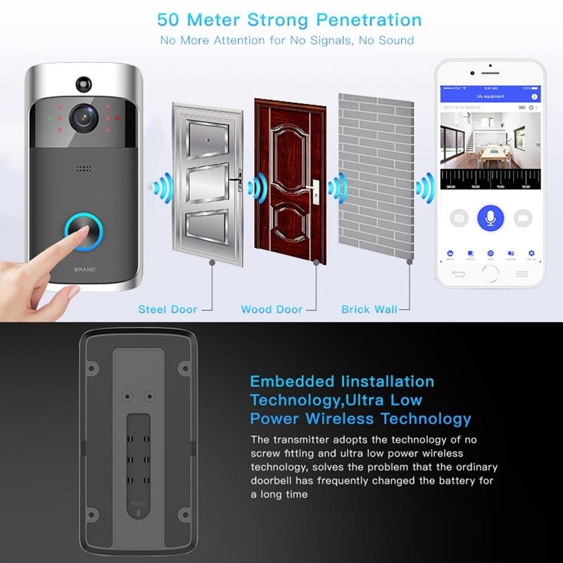 Smart Wifi Video Doorbell With Night Vision - Remote Monitoring 13
