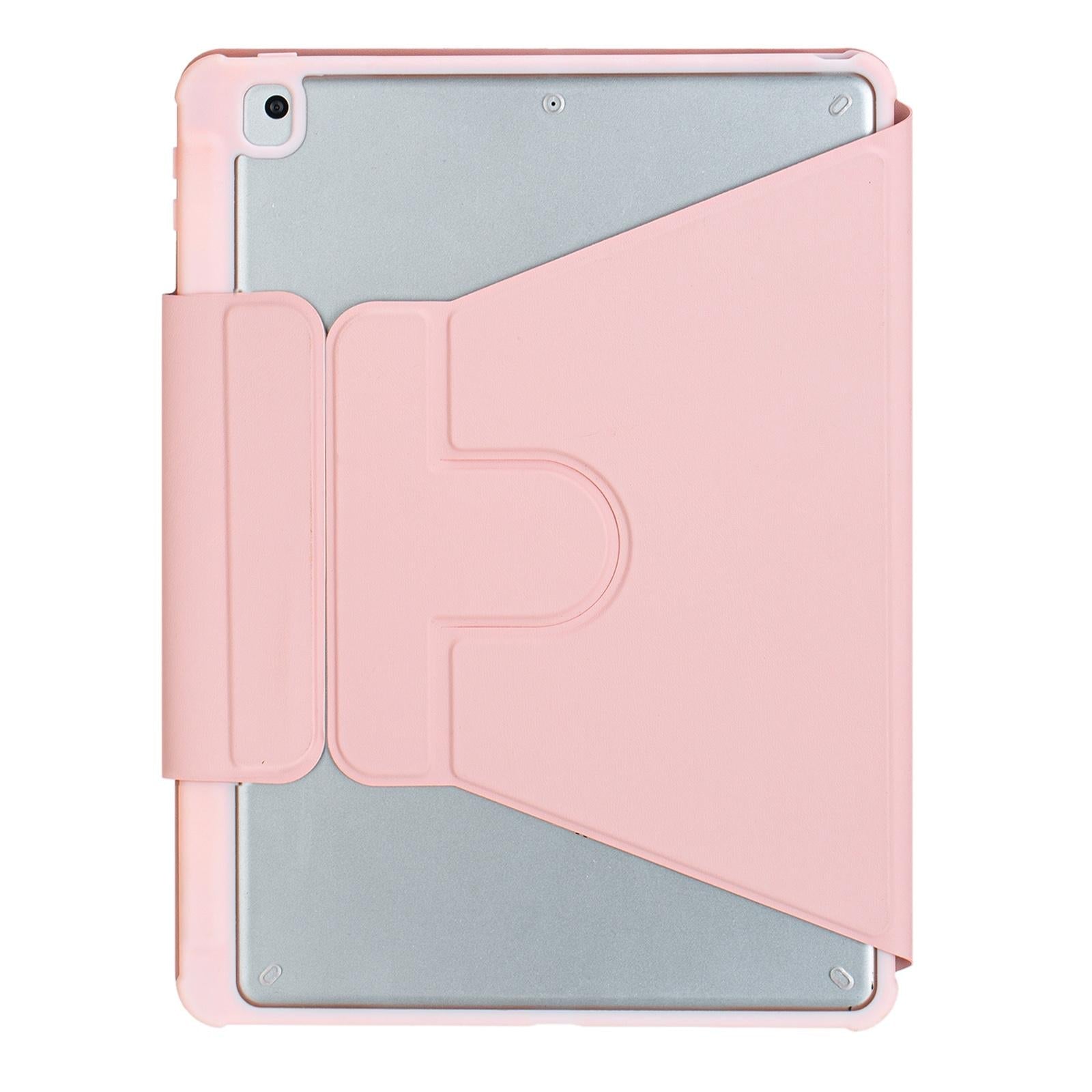 360 Rotation Bluetooth Keyboard Leather Case For Ipad 10.9 2022 - Transparent Acrylic With Touch Control - Pink 4