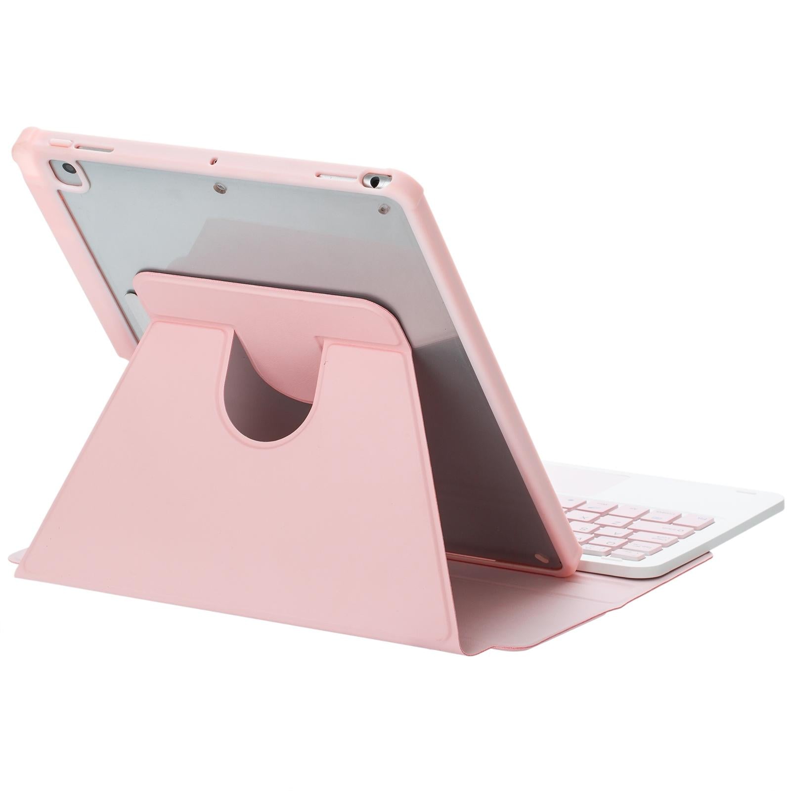 360 Rotation Bluetooth Keyboard Leather Case For Ipad 10.9 2022 - Transparent Acrylic With Touch Control - Pink 7