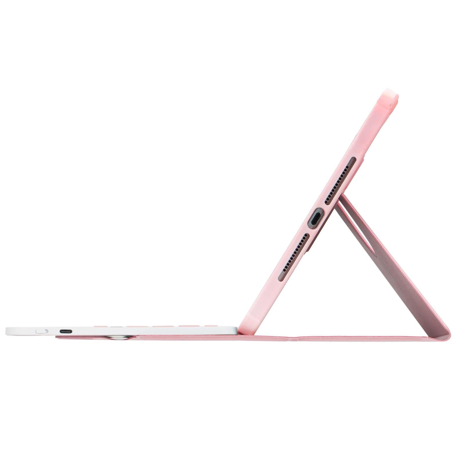 360 Rotation Bluetooth Keyboard Leather Case For Ipad 10.9 2022 - Transparent Acrylic With Touch Control - Pink 8