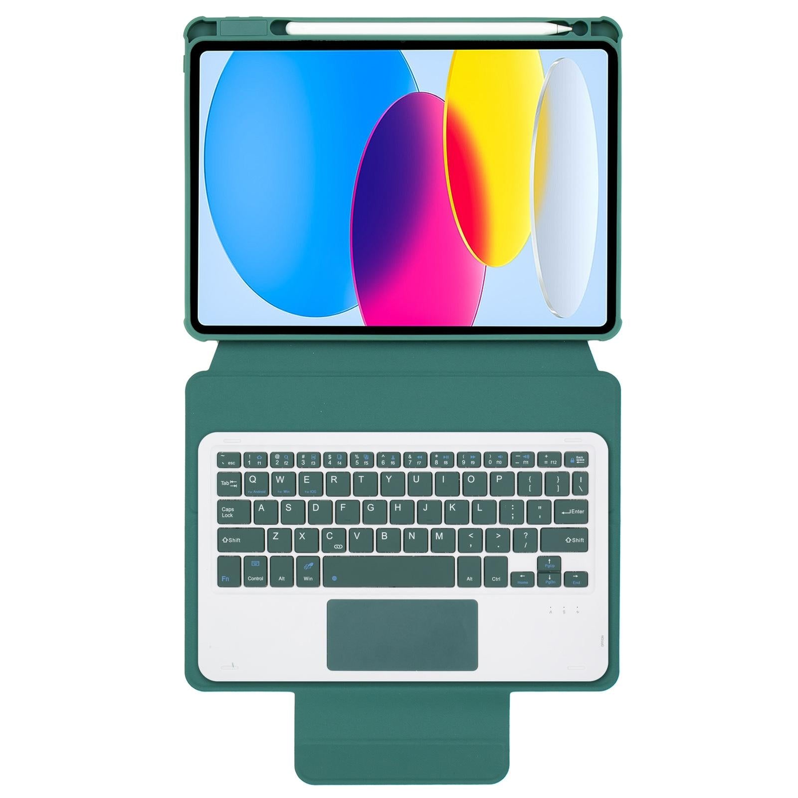 360 Rotation Bluetooth Keyboard Leather Case For Ipad 10.9 2022 - Transparent Acrylic With Touch Control - Pink 12