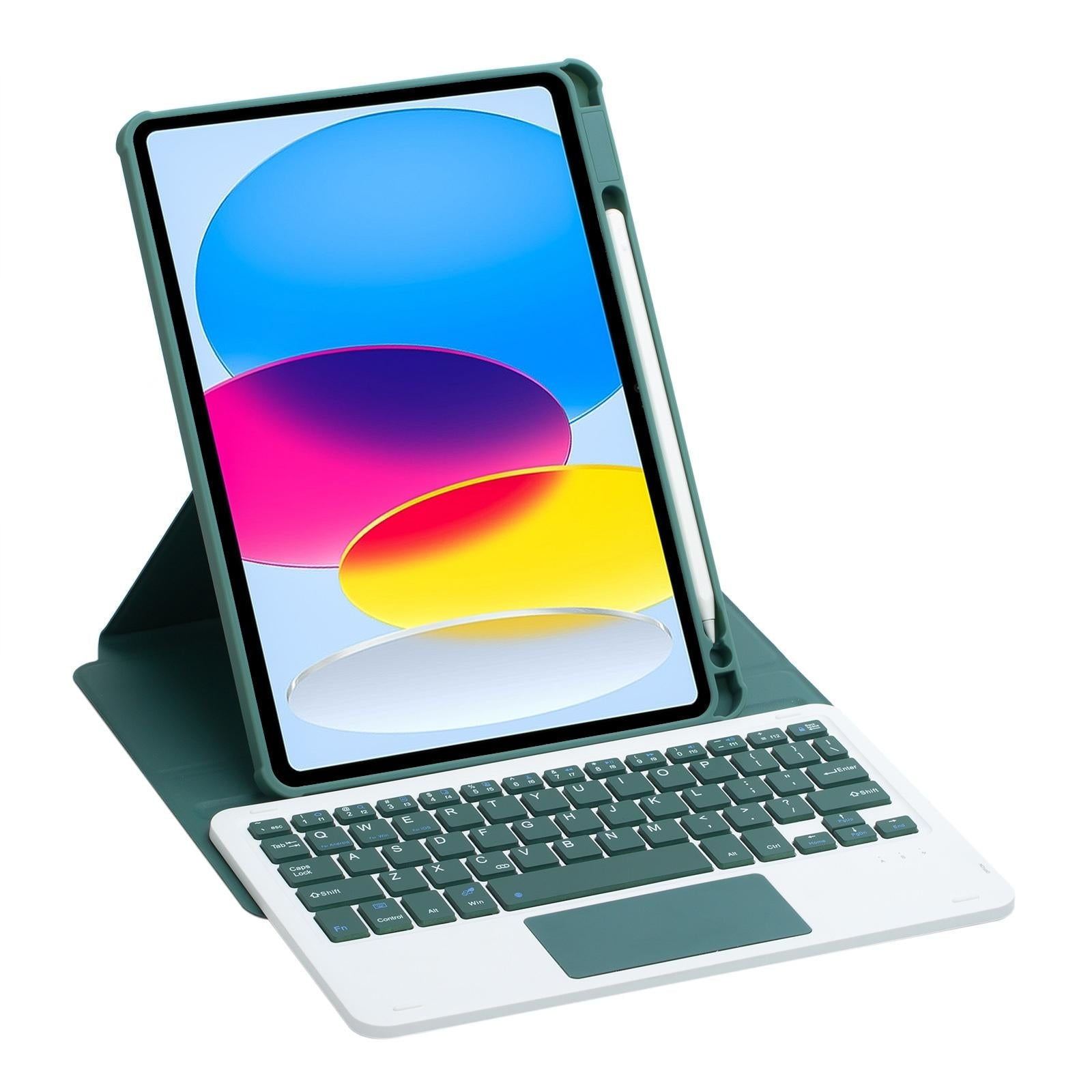 360 Rotation Bluetooth Keyboard Leather Case For Ipad 10.9 2022 - Transparent Acrylic With Touch Control - Pink 13