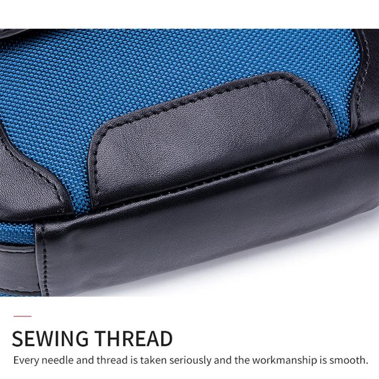 Men Leather Diagonal Shoulder Bag Multi Function - Navy Blue 7