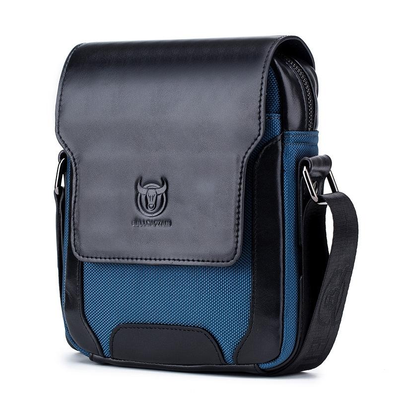 Men Leather Diagonal Shoulder Bag Multi Function - Navy Blue 11