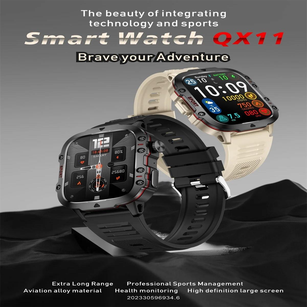 1.96 Inch Colour Screen Smart Watch Silicone Strap Support Bluetooth Call - Khaki 4