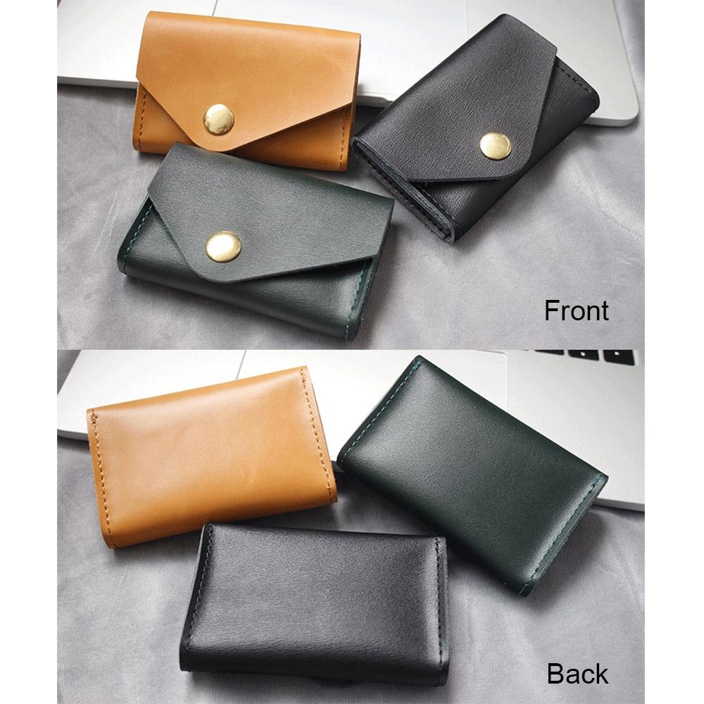 Waterproof Leather Card Holder Durable & Stylish - Black 6
