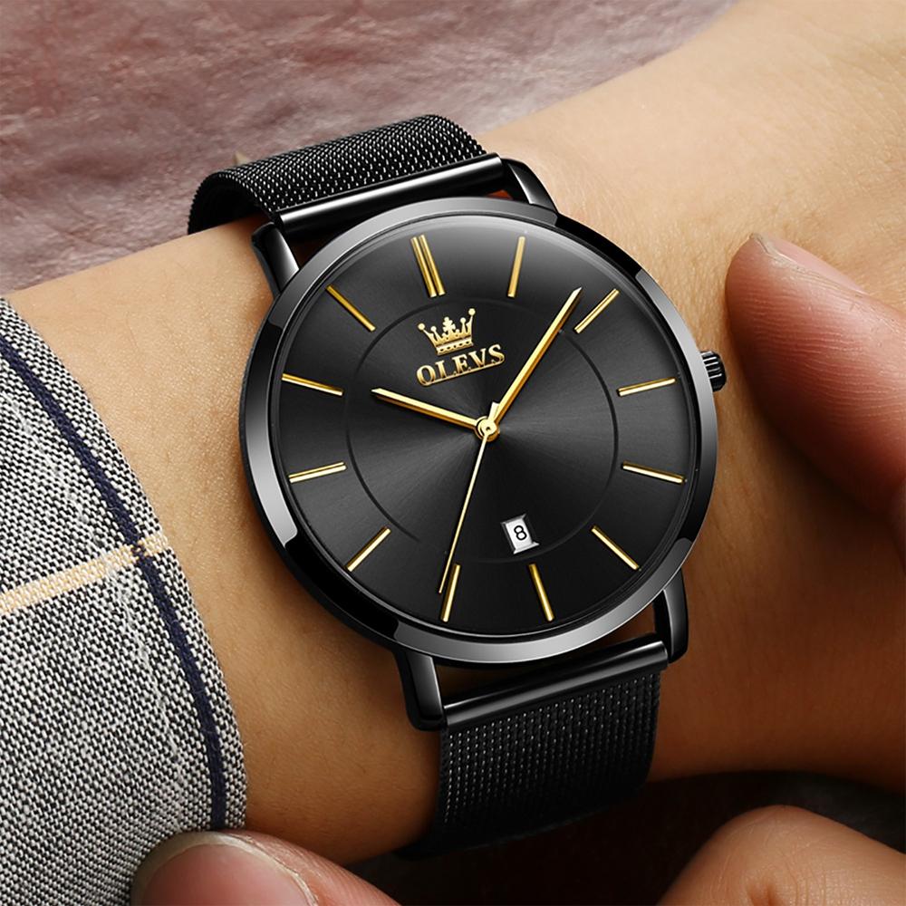 Waterproof Steel Strap Men Quartz Watch - Business Style - Blue + Black 11