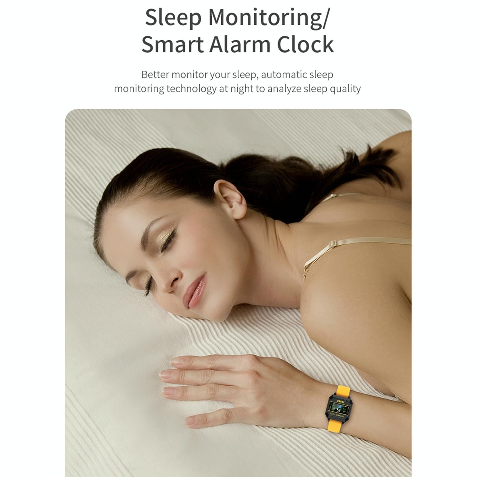 0.96 Inch Tft Screen Life Waterproof Smart Watch Support Sleep Monitoring / Heart Rate Monitoring / Blood Pressure Monitoring / Pulse Reminder - Yellow 22