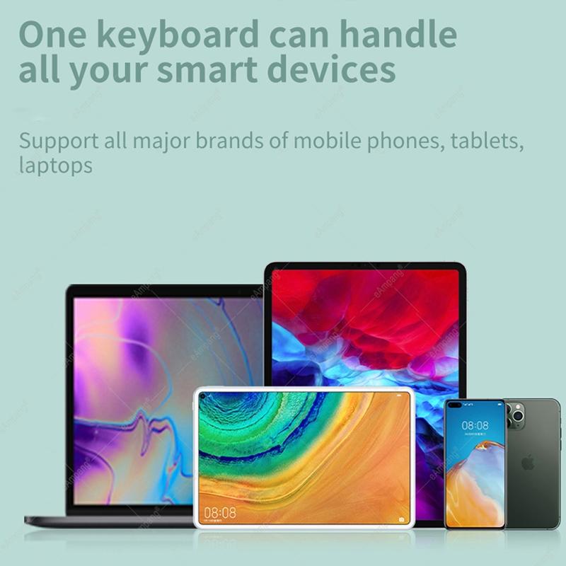 Portable 9.7 Tablet Keyboard With Bluetooth Touchpad & Mouse Set For Ipad - Mint Green + Mouse 8