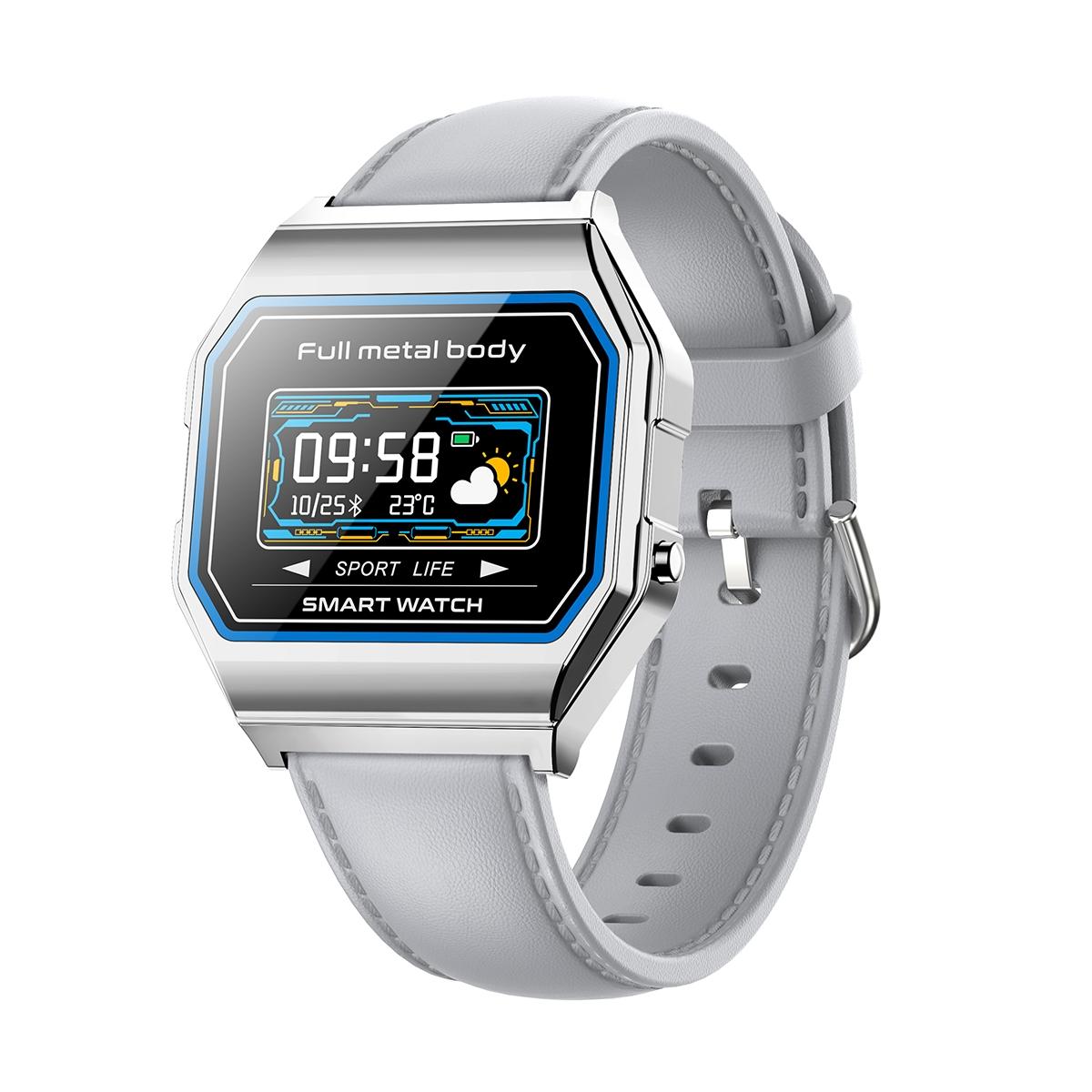 Leather Band Smartwatch With Waterproof Colour Screen - Gold 10