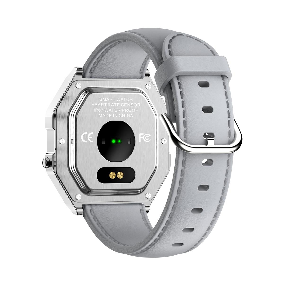 Leather Band Smartwatch With Waterproof Colour Screen - Gold 12