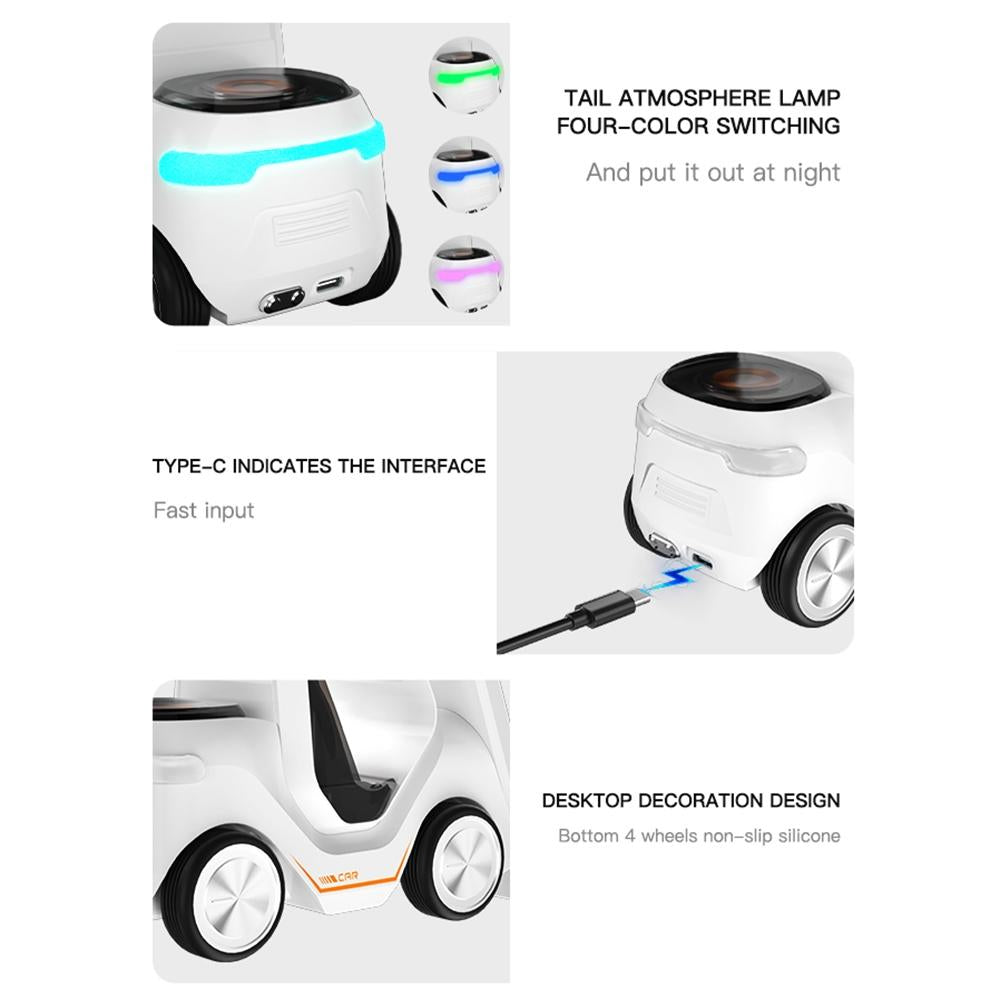 5 In 1 Car Desktop Alarm Clock With Wireless Charging - Gray 6