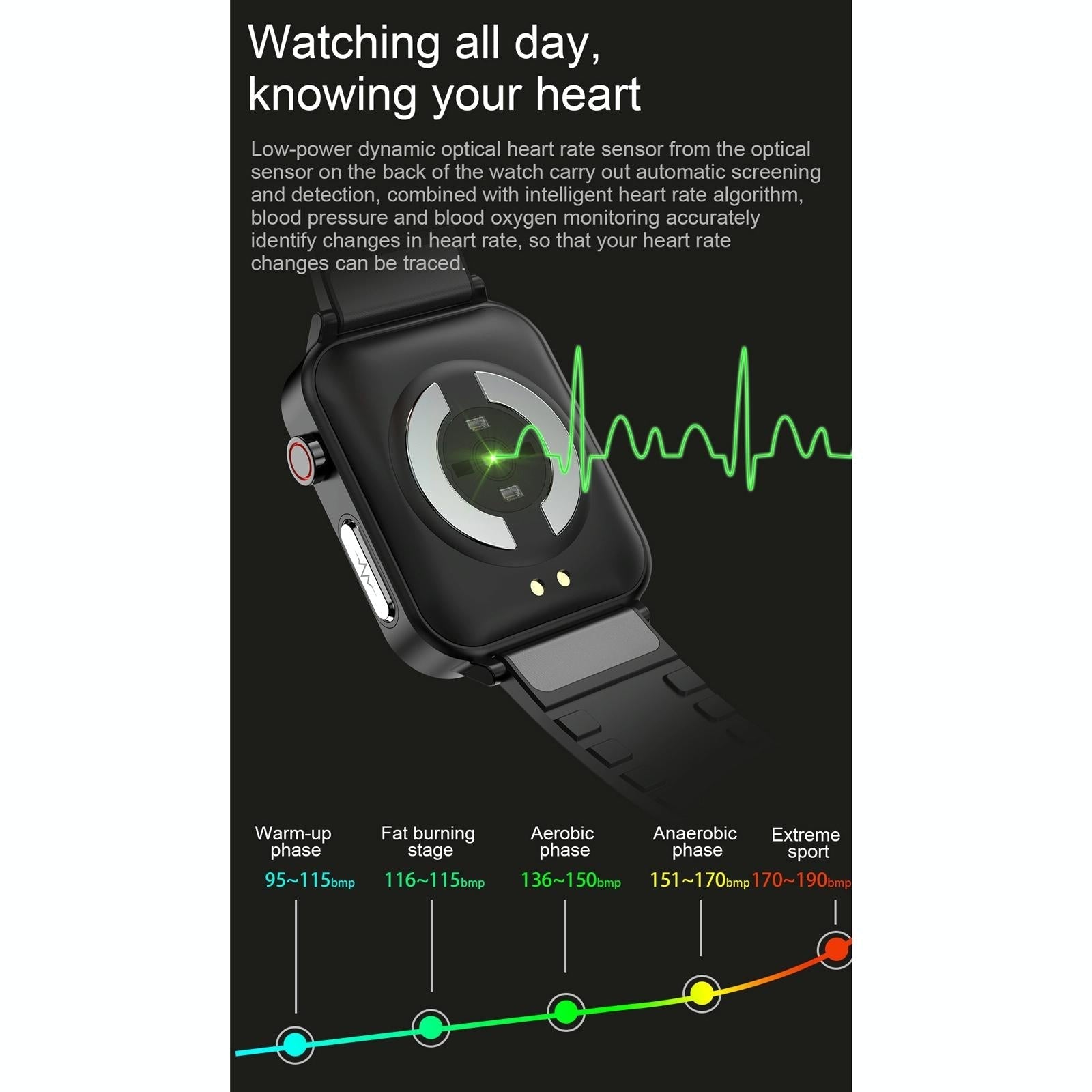 1.7 Inch Tft Colour Screen Ip68 Waterproof Smart Watch Support Blood Oxygen Monitoring / Body Temperature Monitoring / Ai Medical Diagnosis - Leather Strap - Brown 7