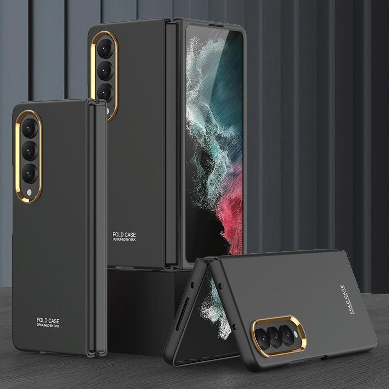 For Samsung Galaxy Z Fold4 5G Electroplating Lens Frame Case - Ultra Thin - Green 14