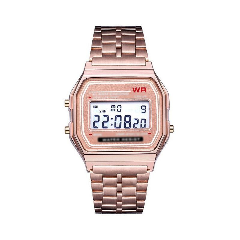 Waterproof Led Digital Quartz Wristwatch - Unisex - Gold 5