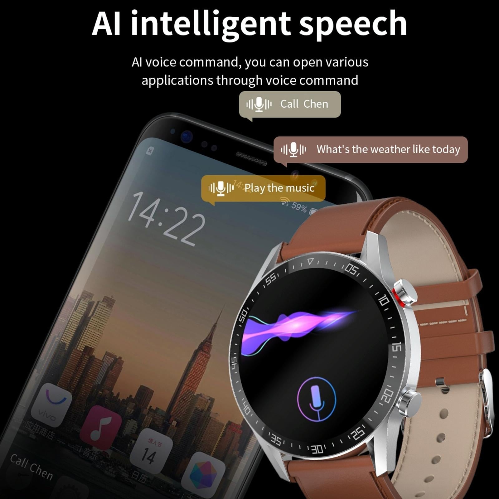 1.28 Inch Ips Screen Smart Watch With Bluetooth Call & Sleep Monitoring - Brown 7