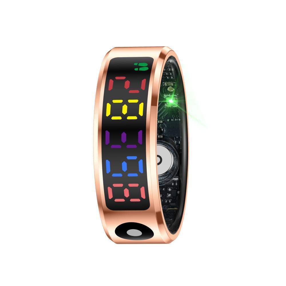 Smart Ring Heart Rate Blood Oxygen Sleep Sports Size 12 - Gold