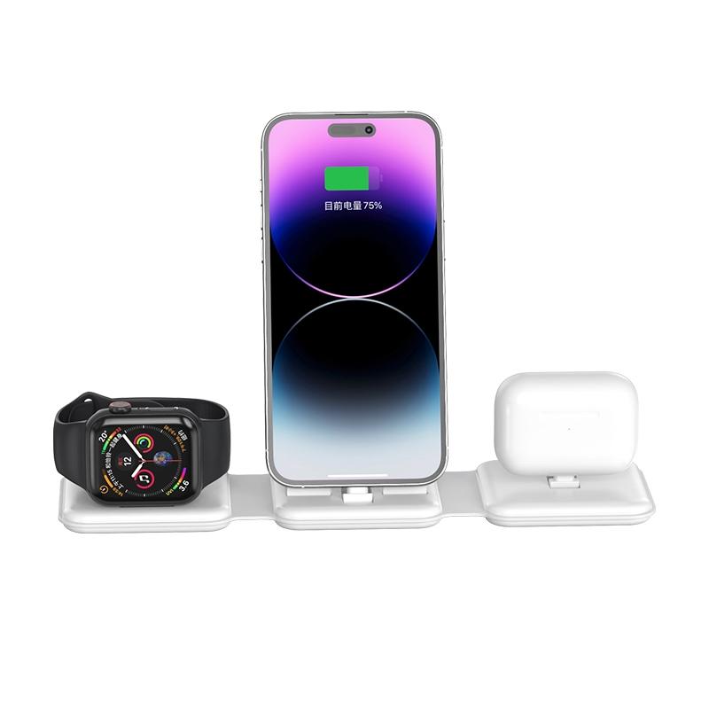3 In 1 Wireless Charger For Apple Watch Phone & Headset - White 10