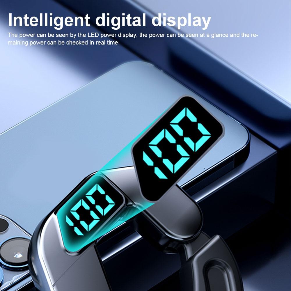 Digital Display Bone Conduction Bluetooth Headset - Sporty Design - White 5